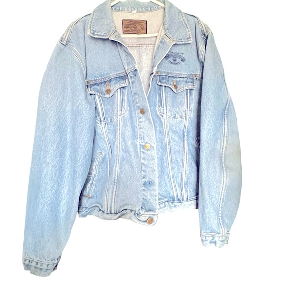 1990's Giorgio Armani Jeans Light Blue Denim Jacket size L  *read* - Picture 3 of 10